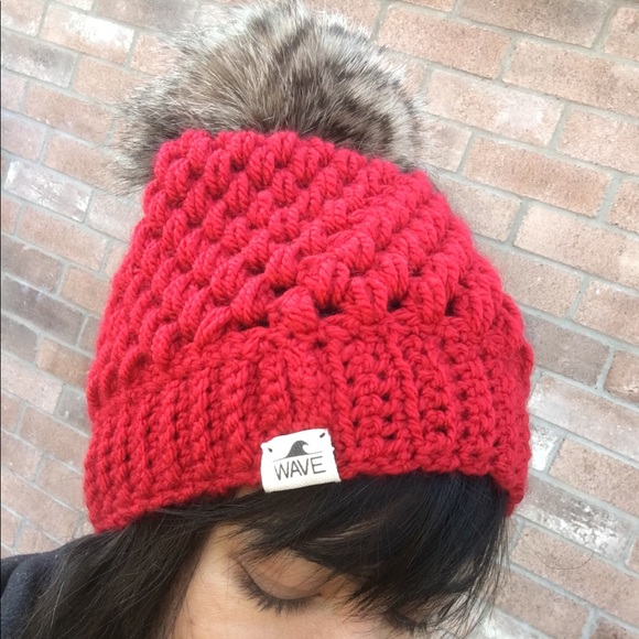 Handmade Faux fur pom beanie NWT custom designed - Picture 2 of 3